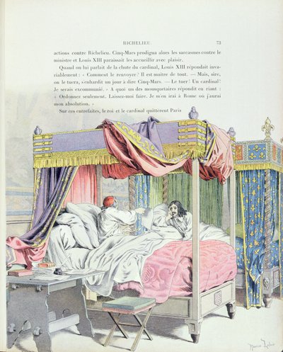 Armand-Jean du Plessis, kardinal Richelieu (1585-1642) og Louis XIII (1601-1643), illustration fra Richelieus liv af Theodore Camu, 1910 af Maurice Leloir